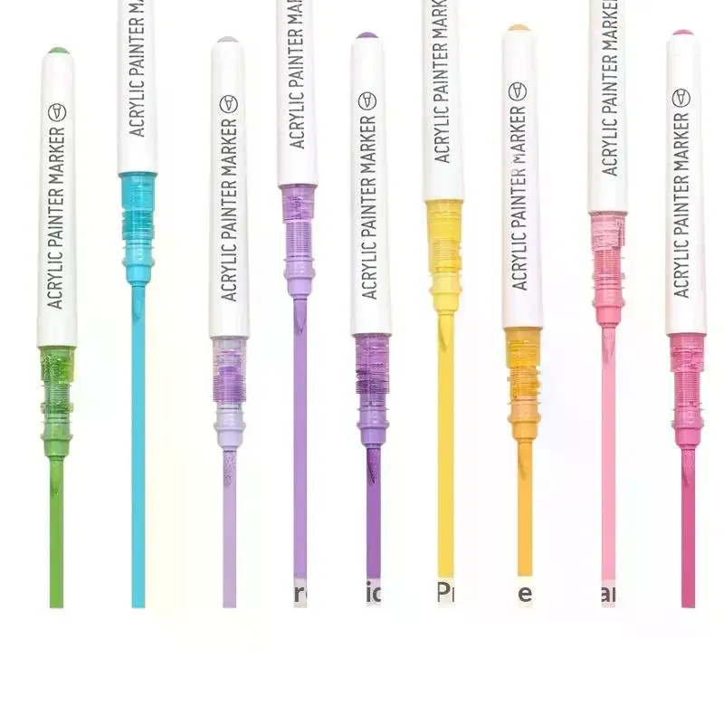9Pcs 9 Colors Acrylic Color Markers Direct Liquid Paint Marker Pen DIY Drawing