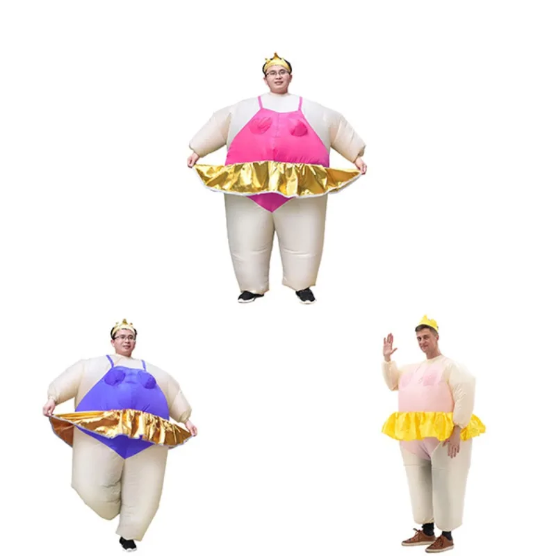 Adult Inflatable Sumo Ballet Costume, Halloween Funny Role Play Outfit, Stage Performance Dress for Holiday Party Show Carnival view 6