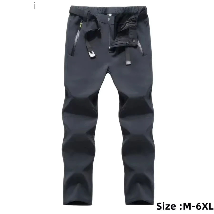 Men's Winter Warm Pants Waterproof Elasticity Fleece Thermal Pants Men Climbing Outdoor Pants Hiking Softshell Trousers for Men