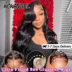 250% Ultra Fitted 9x6 HD Lace Closure Glueless Wigs Pre Cut Lace Ready To Go Human Hair Wigs Body Wave Melt Skins For Women Wig