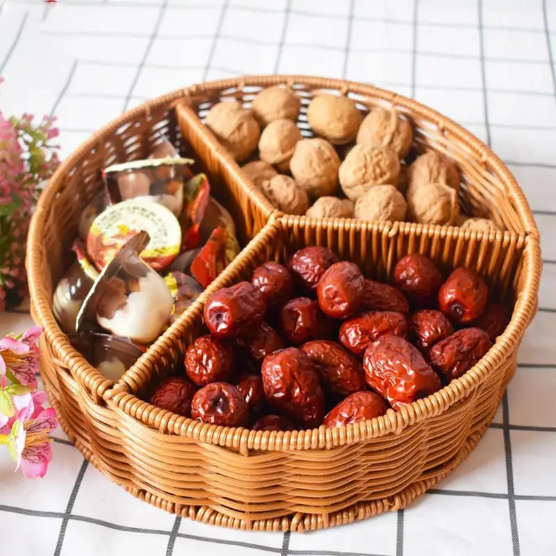 

Woven Tray household desktop tea tray fruit bread basket portable fruit bowl hotel tray towel basket storage