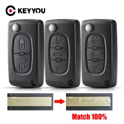 KEYYOU With Cutting Service For Peugeot 107 207 307 308 407 408 Partner For Citroen C3 C4 C5 C6 Berlingo Picasso Xsara Car Key