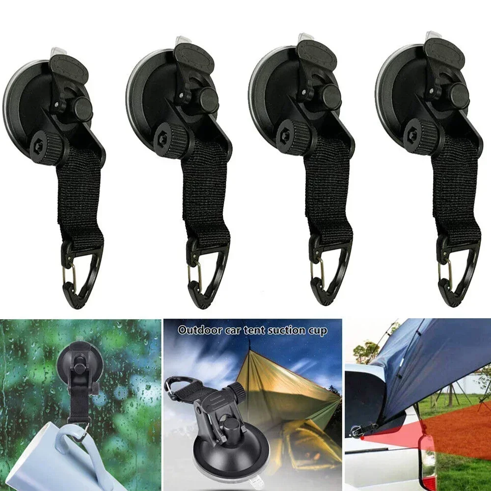 Image of 1/4 Stück Auto-Zelt-Saugnäpfe, runde/dreieckige Markisenanker, Outdoor-Camping-Zelt-Sauger, Sicherungshaken
