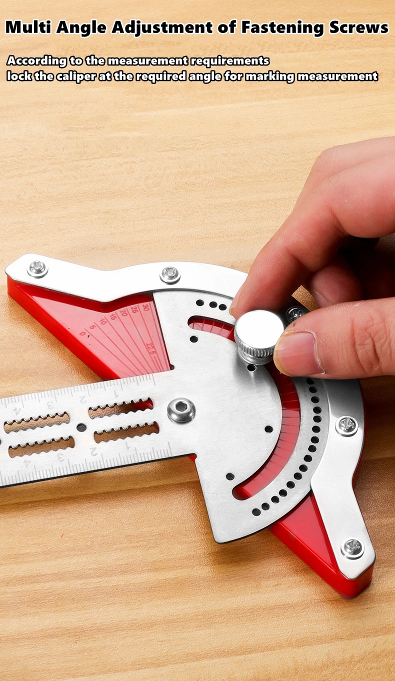 0-180 Grad Winkelmesser Holzarbeiter Kantenlineal Edelstahl Winkelmesser Winkelsucher Lineal Präzision Zimmermann Messwerkzeug
