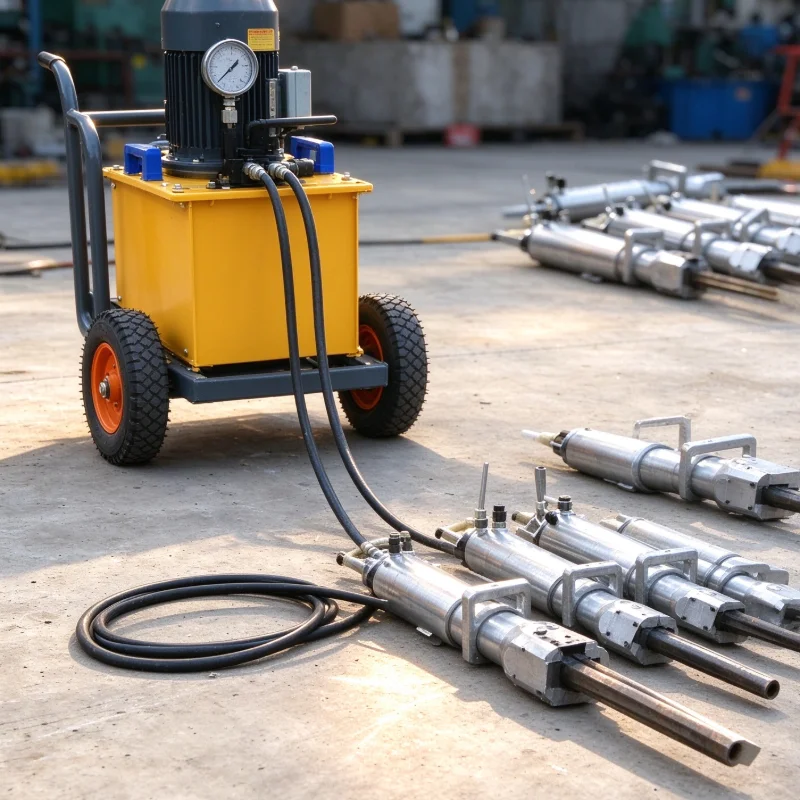 Customized Hydraulic Stone Splitting Machine Foundation Splitting Double Acting Cylinder Rock Splitting Wedge Tool Set