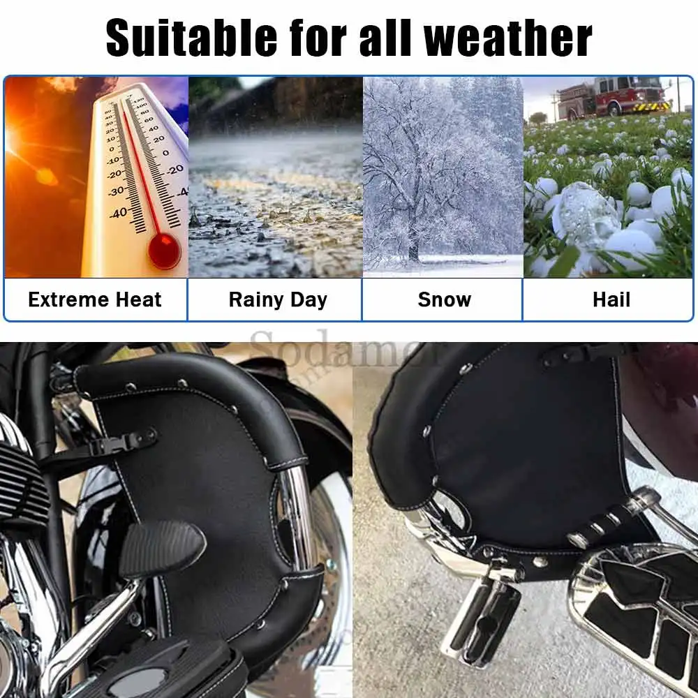 For Indian Chief Vintage Chieftain 2014+  Motorcycle Highway Crash Bar Lowers Chaps Leg Warmer Wind Deflectors Engine Guard Bags view 5