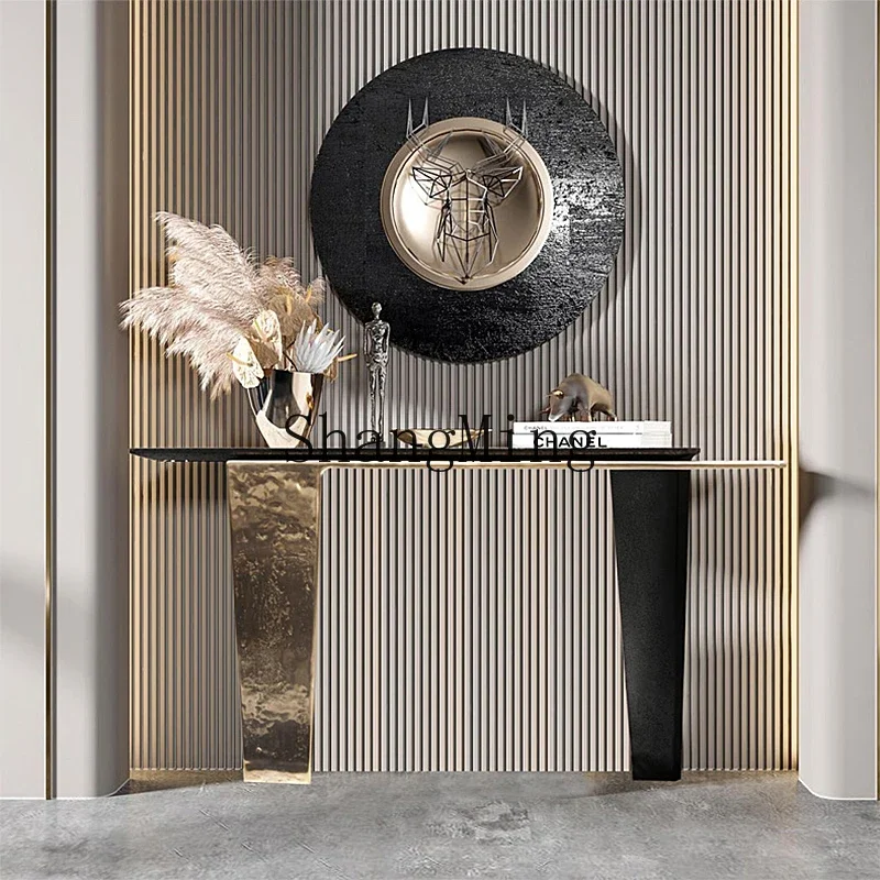 

CLentrance table simple light luxury entrance cabinet modern foyer wall decoration end view table