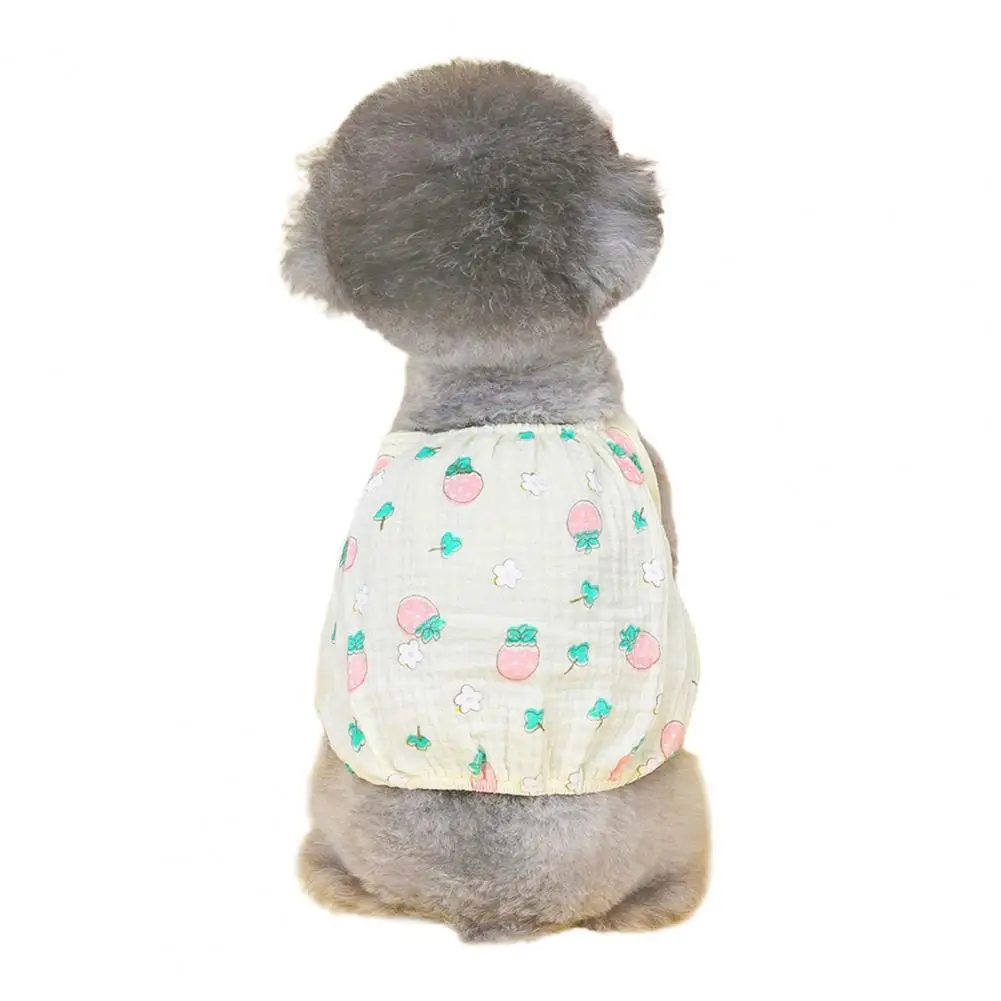 Pet Vest  Soft   Dog Vest Summer Strawberry Pattern Pet Dog T-shirt