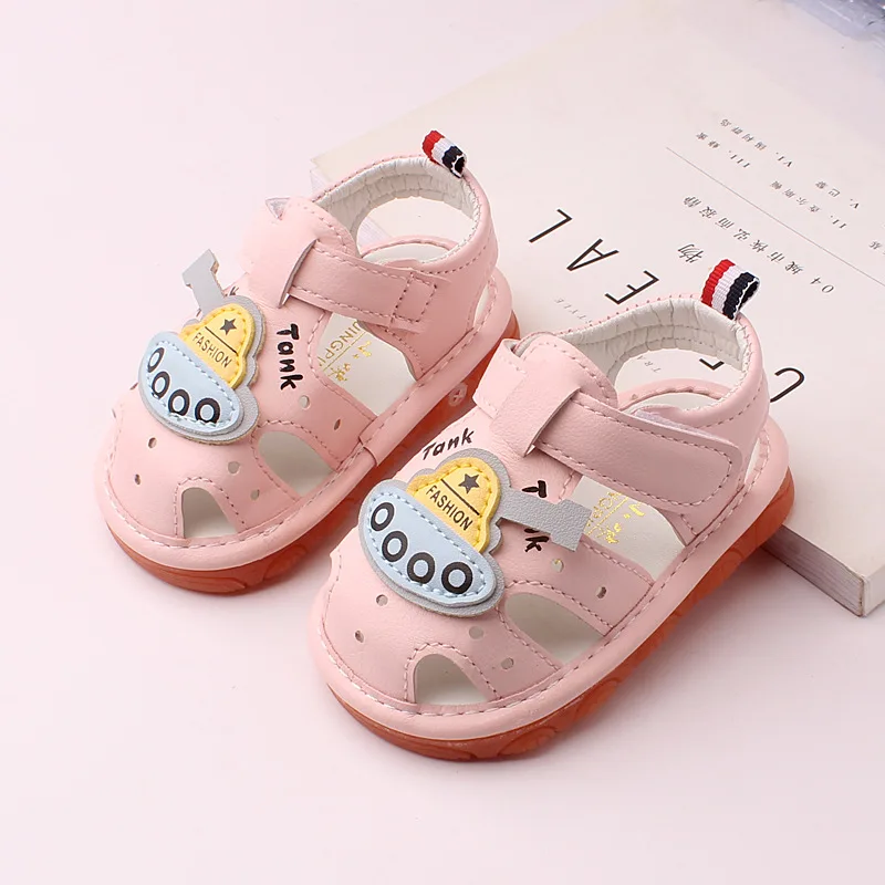 Summer whistle boys sandals 0-1-2 years old cow tendon sole children call shoes girls baby