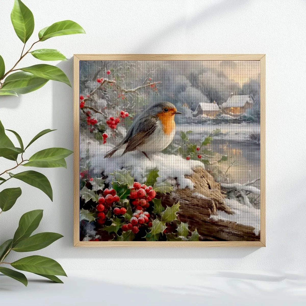 ThreadLux Counted Cross Stitch Kit 40x40cm/11.8x15.7in Easy-to-Follow Holiday Gift Family Decorative Cross-Stitching Set