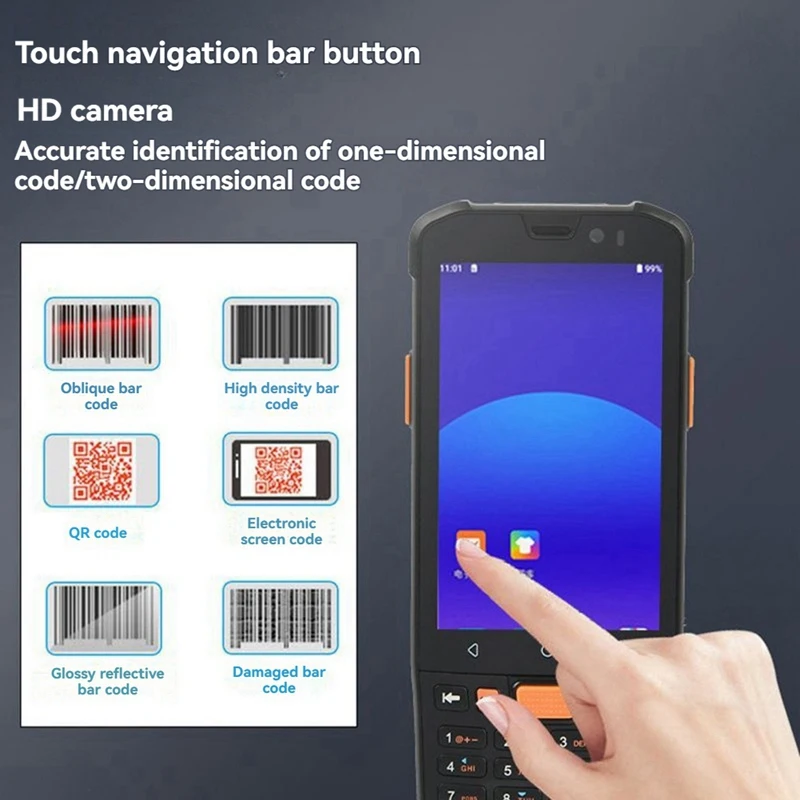 Android 11  Data Collector Wireless Wifi Terminal 1D 2D QR Barcode Scanner 3+32 With Charger For Warehouse