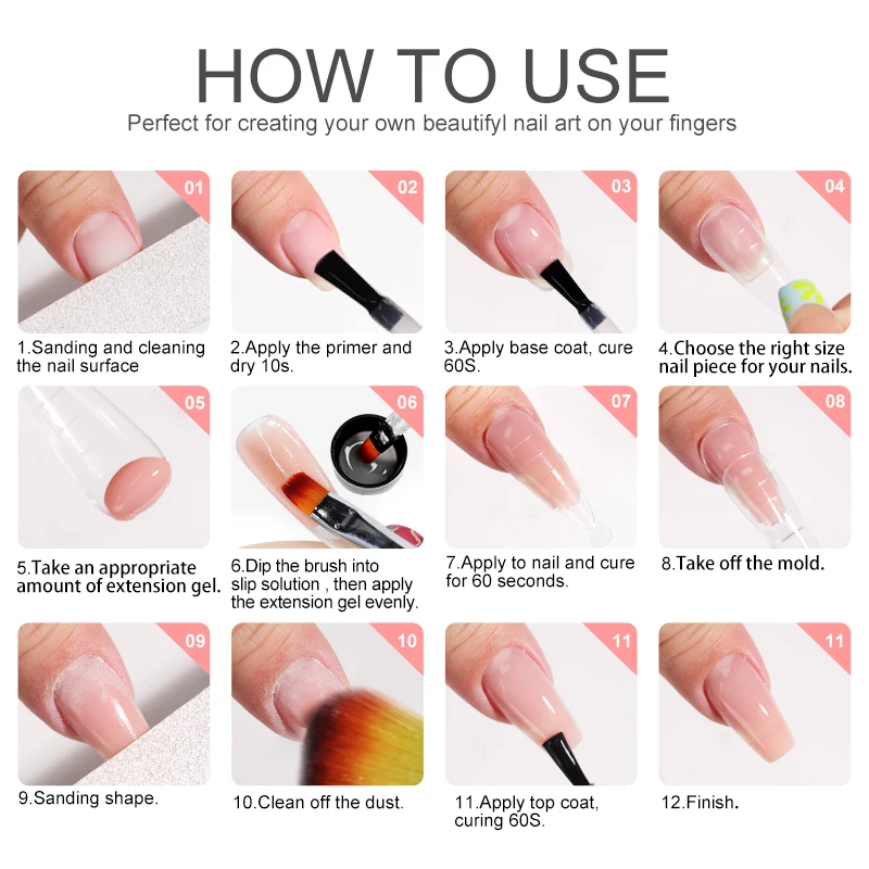 LIMEGIRL-Kit de Gel de uñas de 15ml para expansión rápida, herramienta de Gel de polímero para decoración de uñas, pulidor de Gel acrílico de expansión para dedos, juego de Arte de uñas