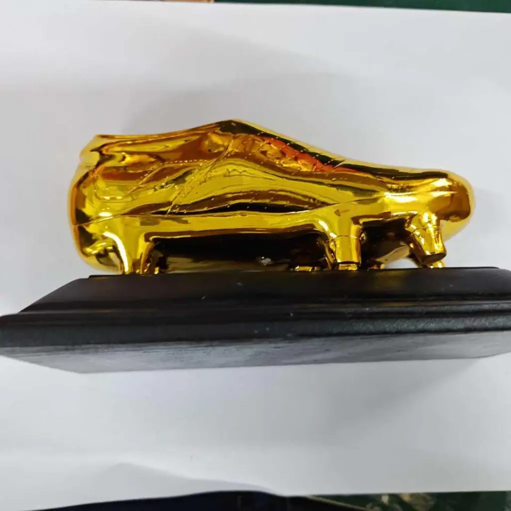 Gold Boot Soccer Trophy Statue Collectible Fans Gifts Sculpture for Bookshelf