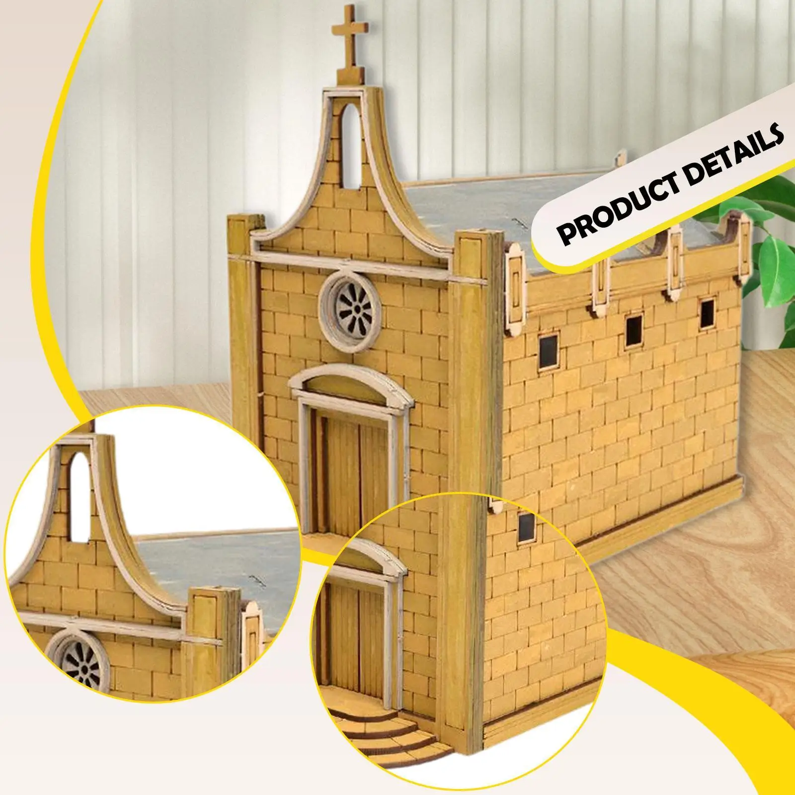 Miniature Wooden European House Model Kit 1 72 Scale DIY Easy Assembly Architecture Scene Decoration for Collection