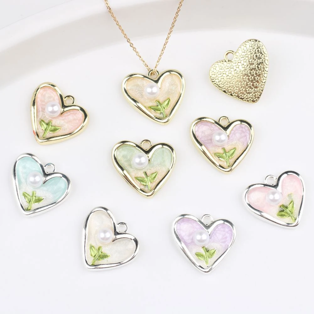

10 шт. модное сердце в форме цветка кулон серьги ожерелье браслет аксессуары для изготовления ювелирных изделий DIY орнамент ручной работы для женщин