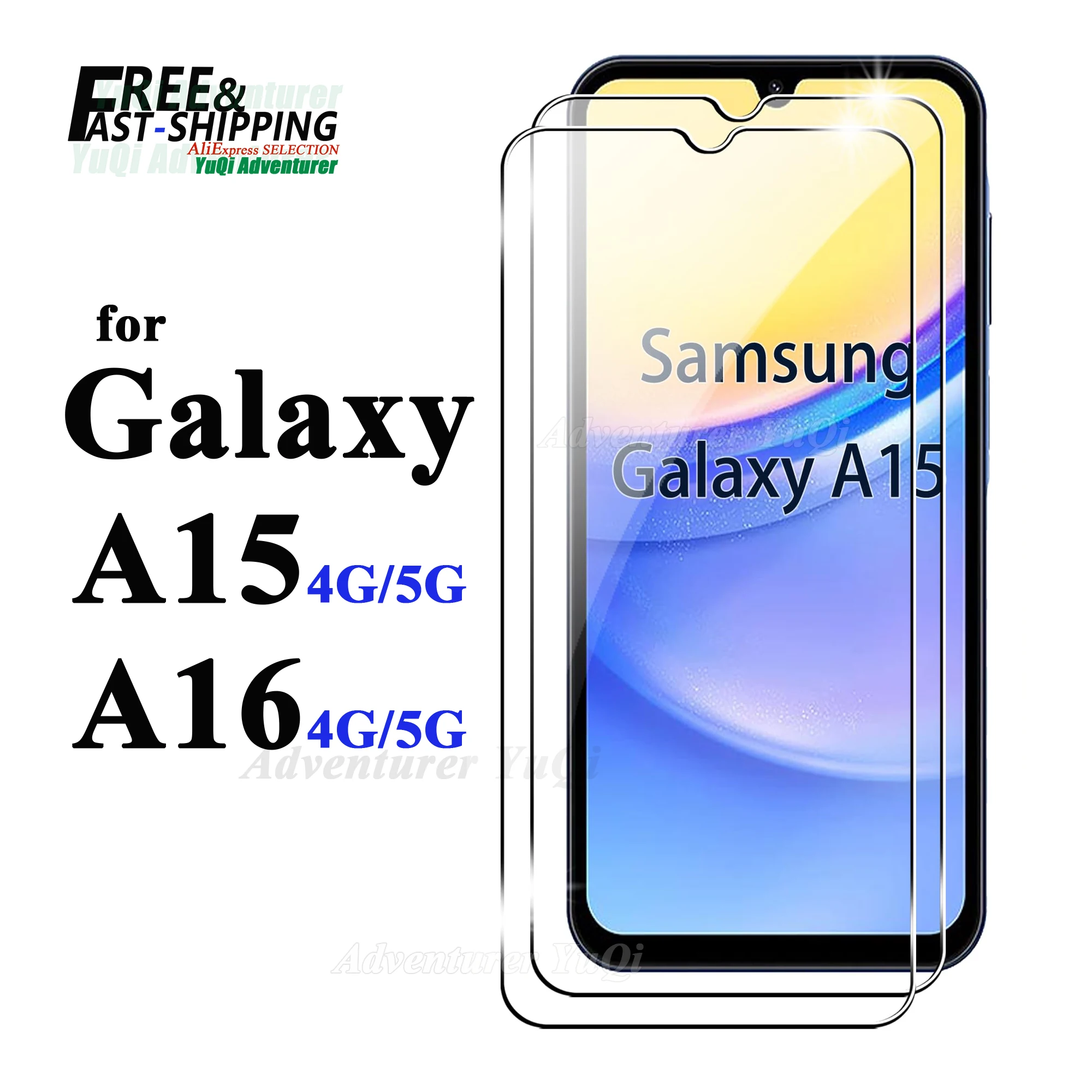 

Screen Protector For Galaxy A15 A16 Samsung 4G 5G, Tempered Glass HD 9H Transparent Clear Anti Scratch Case Friendly