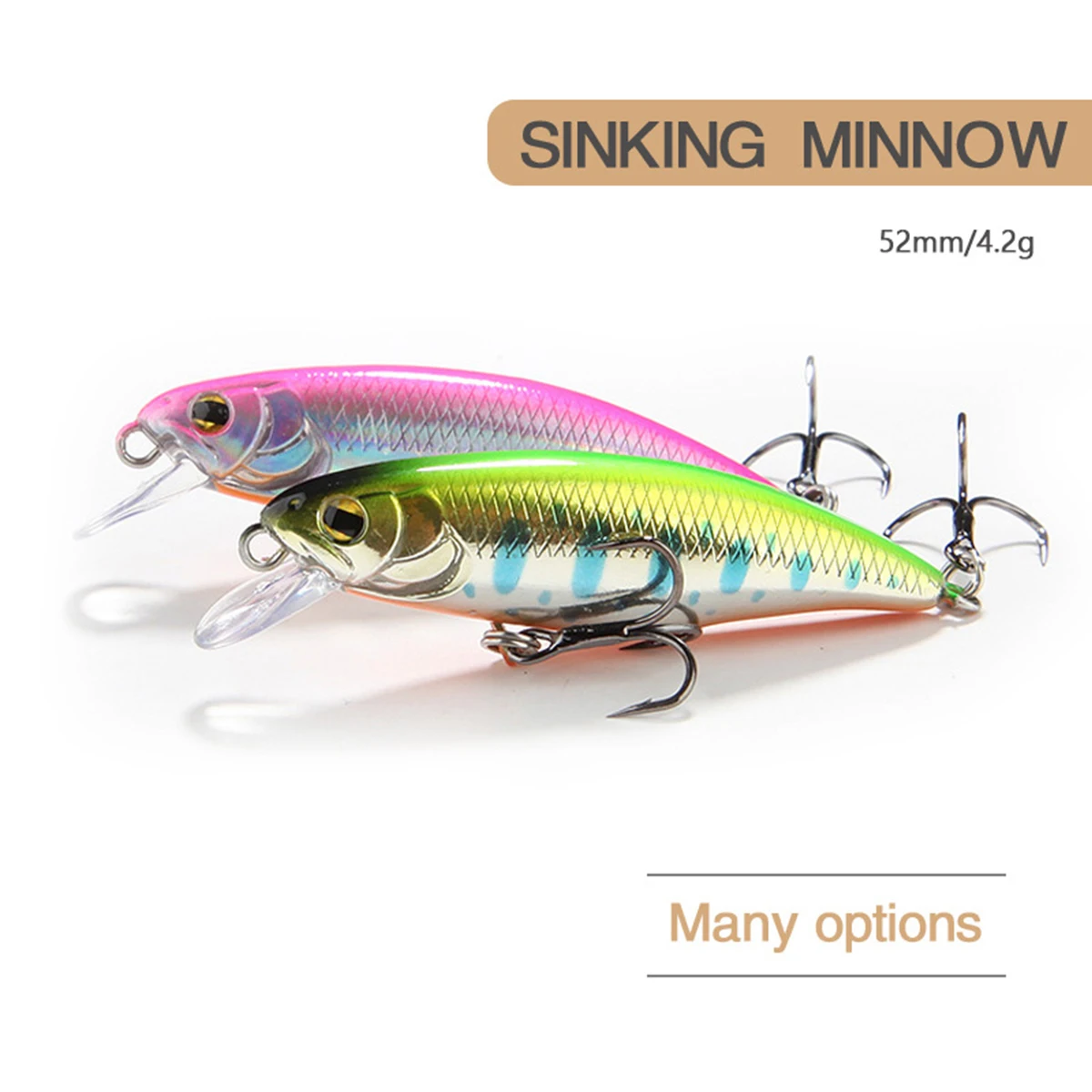 Professional Hard Bait Japan Hot Model Sinking Minnow Fishing Lures 52mm 4.5g Jerkbait Bass Pike Carkbait Wobblers Swimbait