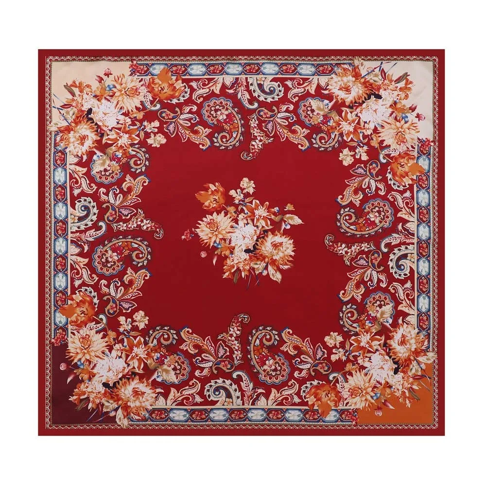 

Square Silk Scarf Shawl Wrap Comfortable Skin Friendly Silk Foulard Satin Bandana Soft Multifunctional Scarftop