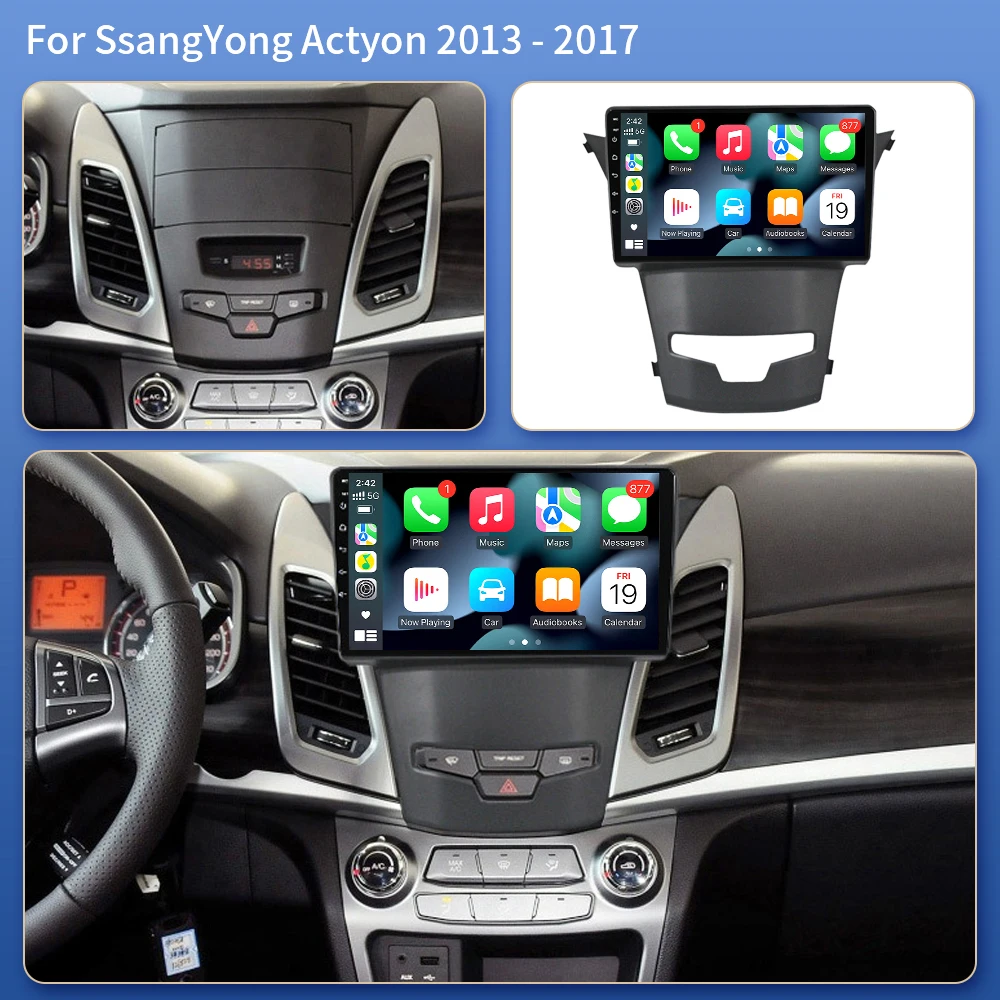 8Core 5G 2din Android 16 Auto Stereo Car Radio Multimedia For SsangYong Korando 3 Actyon 2 2013-2017 GPS Carplay