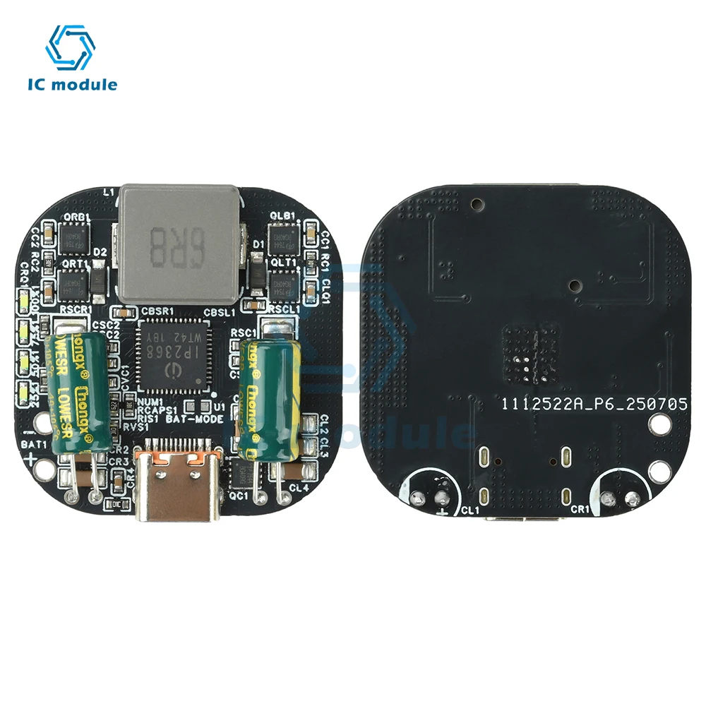 Módulo de carregamento bidirecional IP2368 2-5S 100W PD - Carga/descarga rápida Buck-Boost com interface tipo C