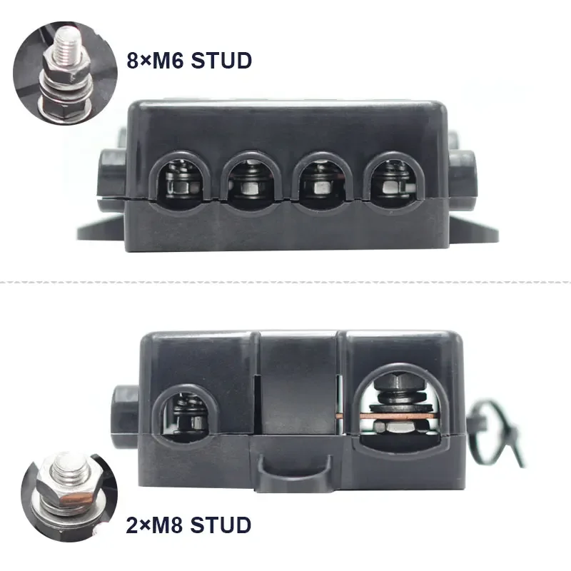 12v  24v 5ways Fuse Box with Bus Bar HEAVY DUTY Power Distribution Fuse Box Block Mega & Midi Fuses Holder