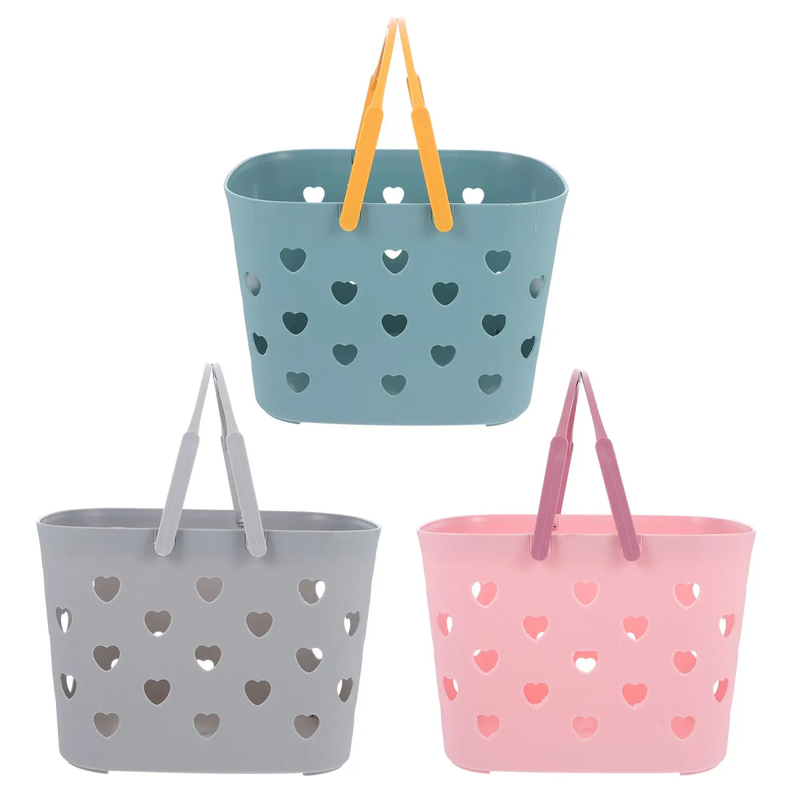 

3 Pcs Storage Baskets Gray Household Toiletries Basket Organizer Containers Portable Kitchen Living Room