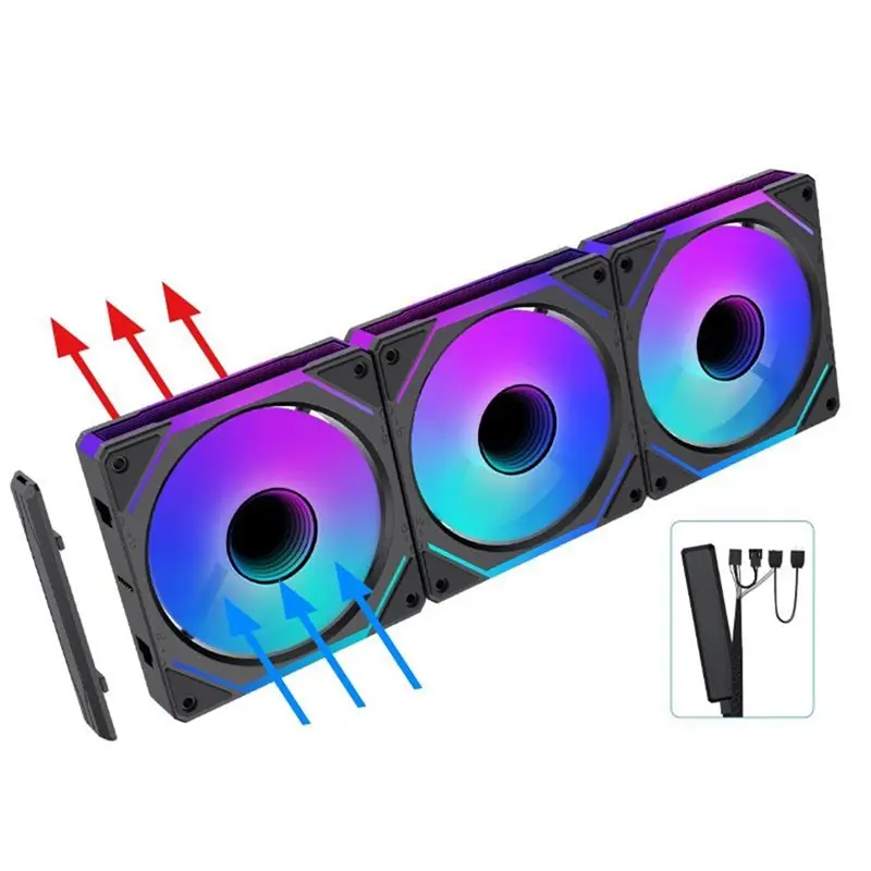 [NEW!】 Magic Cableless 120Mm PC Case Fan PWM Hydro Bearing Silent ARGB Water Cooler Ventilation Unit
