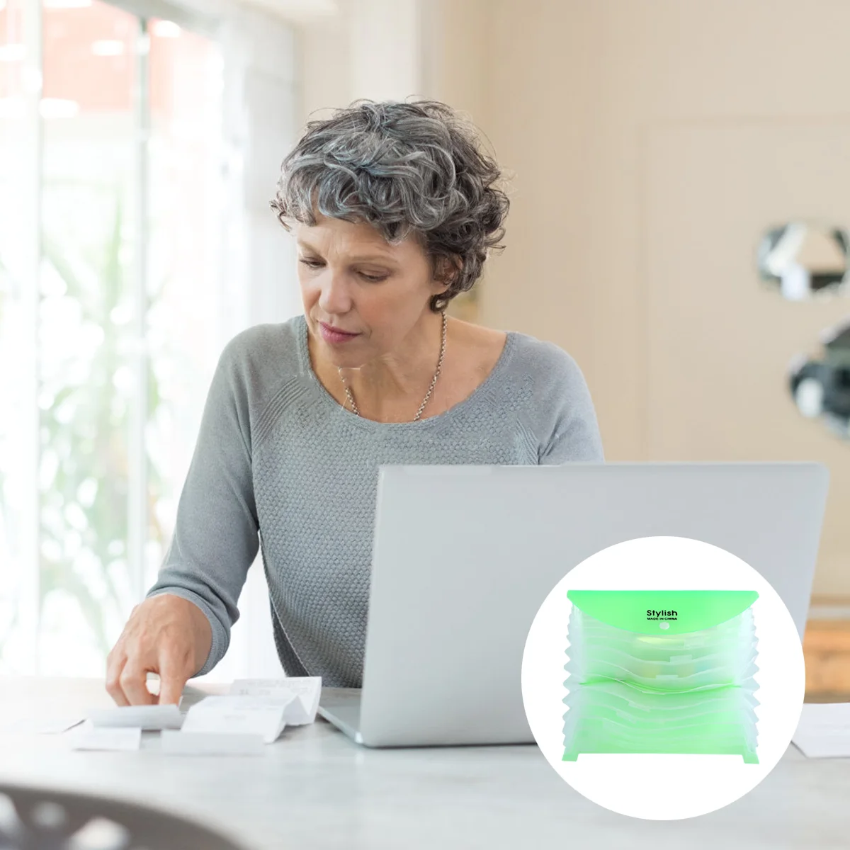 2 Pcs Folder Expandable Ticket Holder File Organizer Small Portable Pp Material Documents Accordion