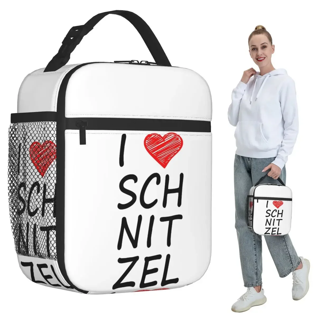 I Love Schnitzel Insulated Lunch Bag for Women Office Cooler Thermal Food Box Tote Leakproof Lunch Boxes Container