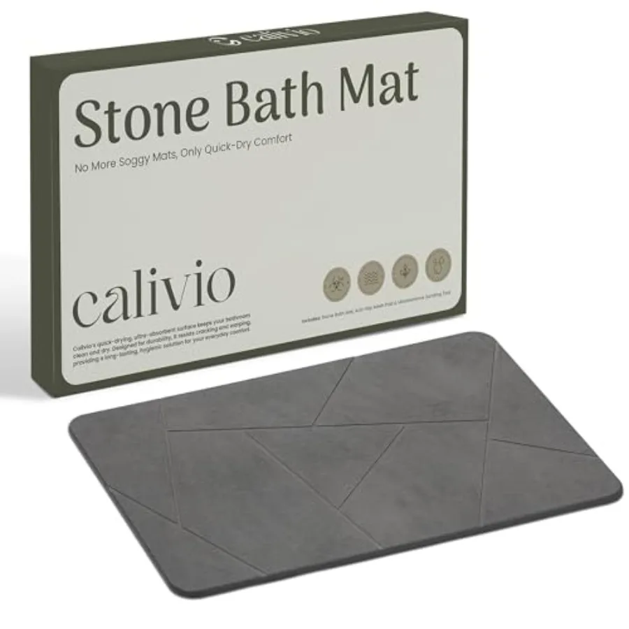 

Quick Dry Shower Stone Bath Mat Super Absorbent and Non-Slip 24 x 16 Inch Diatomaceous Earth Mat Durable and Easy to Clean Diat