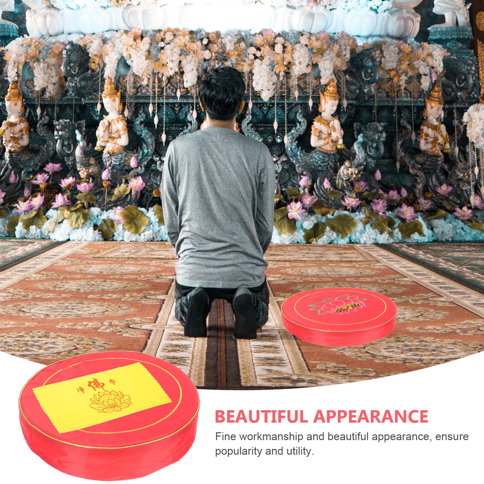 

1 Set Round Meditation Cushion Portable Prayer For Chanting Worship Floor Kneeling Seat Home Temple Meditating