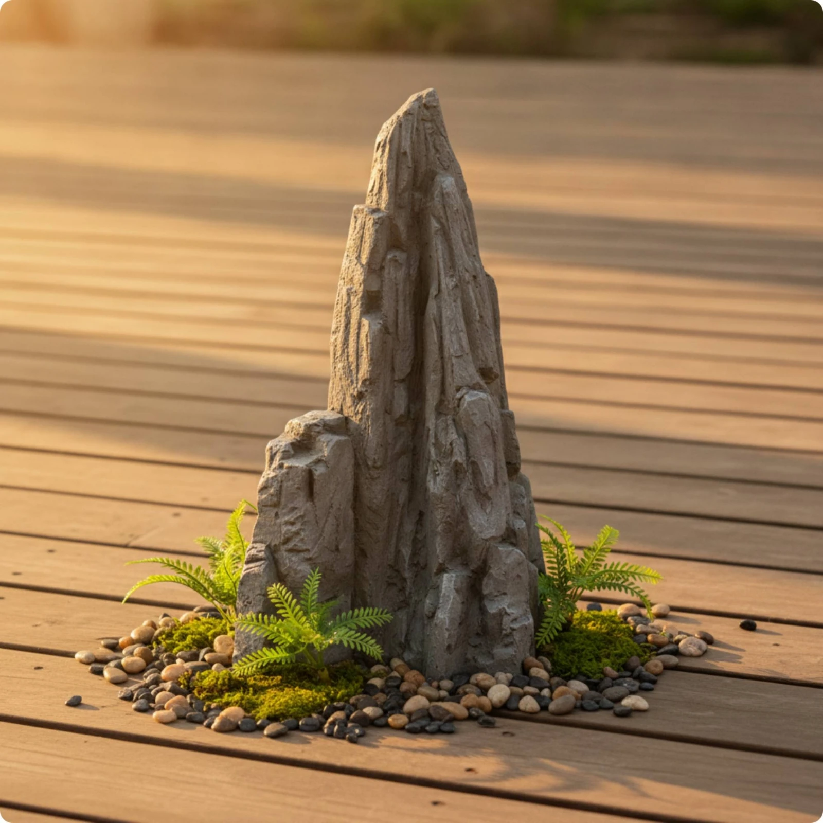 Artificial Rockery Zen-Inspired Faux Stone Mountain for Living Room, Courtyard