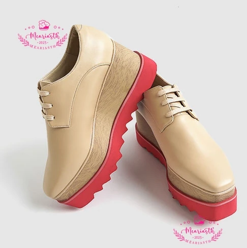 2023 Fashion Woman Sneakers Thick Bottoms Wedges Lady Loafers Square Toe Increased Flat Platform Casual oxford Shoes Women