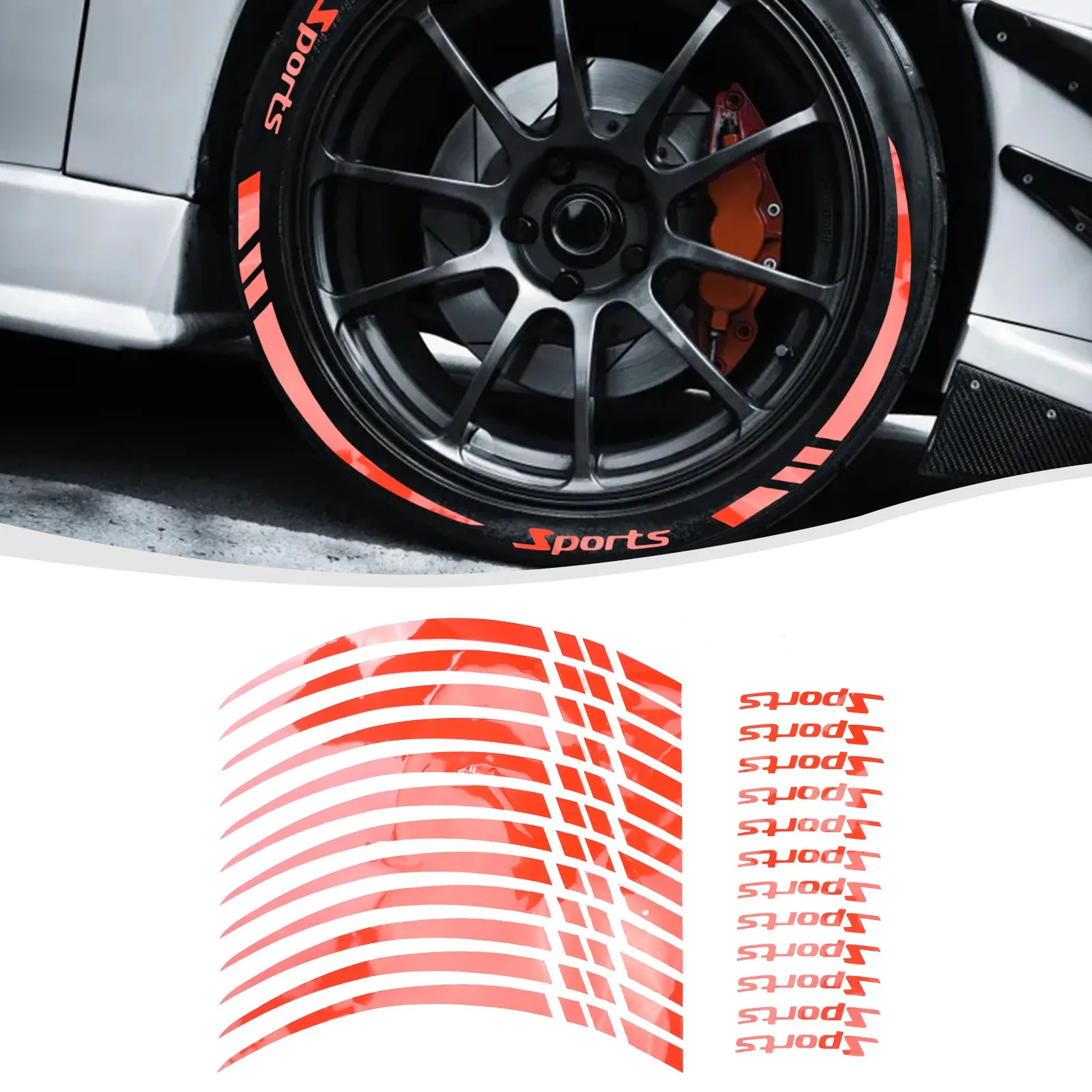 

12PC/set Car Motorcycle Wheel Rim Stripe Wheel Decal Tape Sticker 18 Inch-21 Inch Sport Bike Reflective Stickers