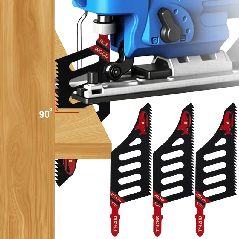 T142HB Jigsaw Blades Heavy Duty T-shank Flush Precision Cut Tool Wood Tight Spaces Saw Blade Replaceable Coarse Teeth Saw Blade