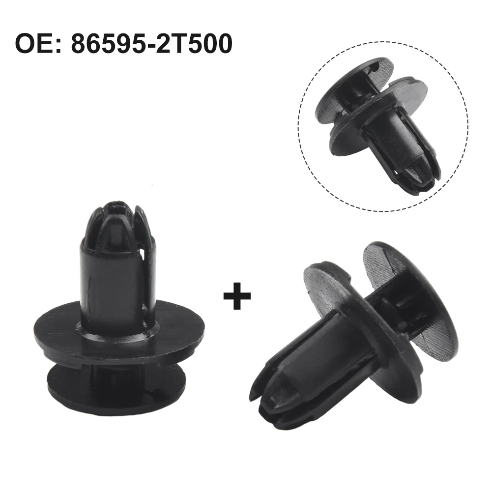 For Hyundai 10x Retainer Clips Push In Type 865952T500 8mm Hole Black Head Diameter 18mm Length 14mm Brand New