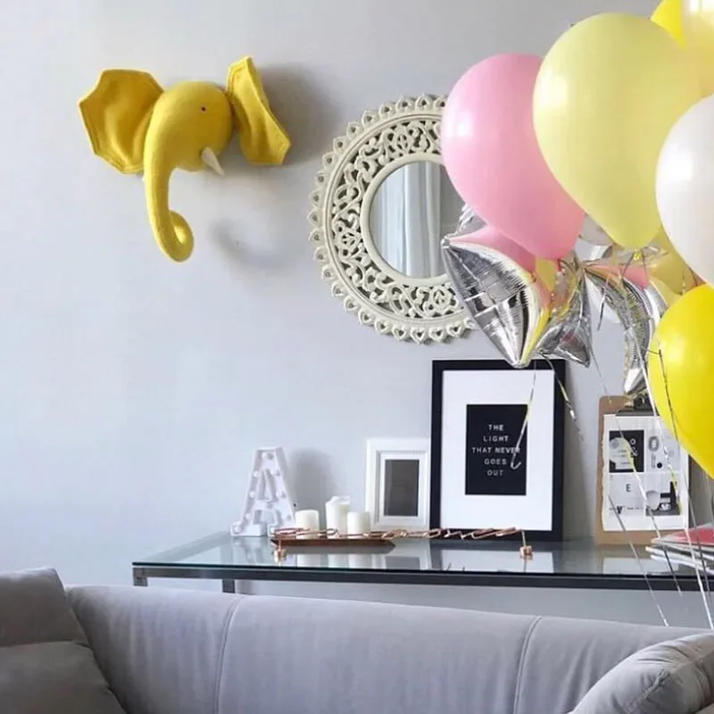 Handmade Felt Animal Heads, INS Room Wall Decor, Soft Plush Toys Decoration, Practical Accessories for Children Bedroom Use