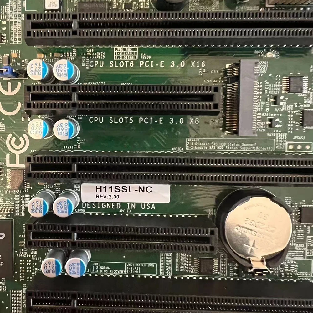 

H11SSL-NC для материнской платы Supermicro, процессор серии EPYC 7001/7002, 8 SATA 3.0 + Broadcom 3008 для 8 портов SAS3 + 2 NVMe