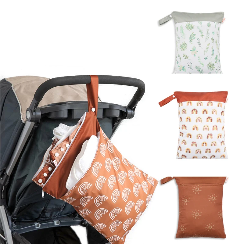 

ZK50 Wet Bag Waterproof Baby Bag Washable Diaper Organizers Baby Stroller Bag Sunshine Print 30*40CM