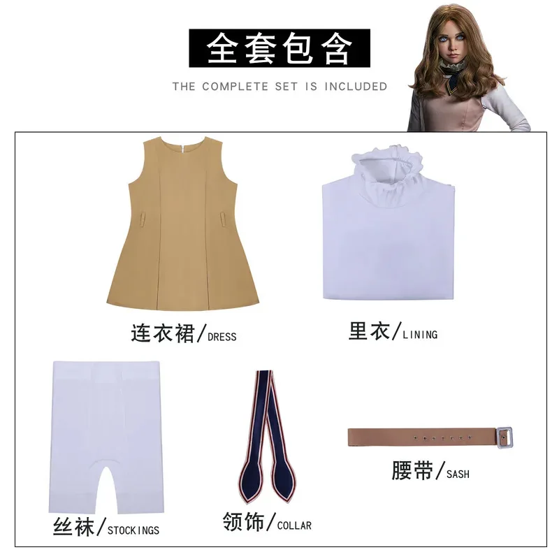 Movie M3GAN 2.0 Megan Cosplay Costume Adult Uniform Wig Lady Dress Halloween Cosplay Uniform Full Set with Wig & Accessories