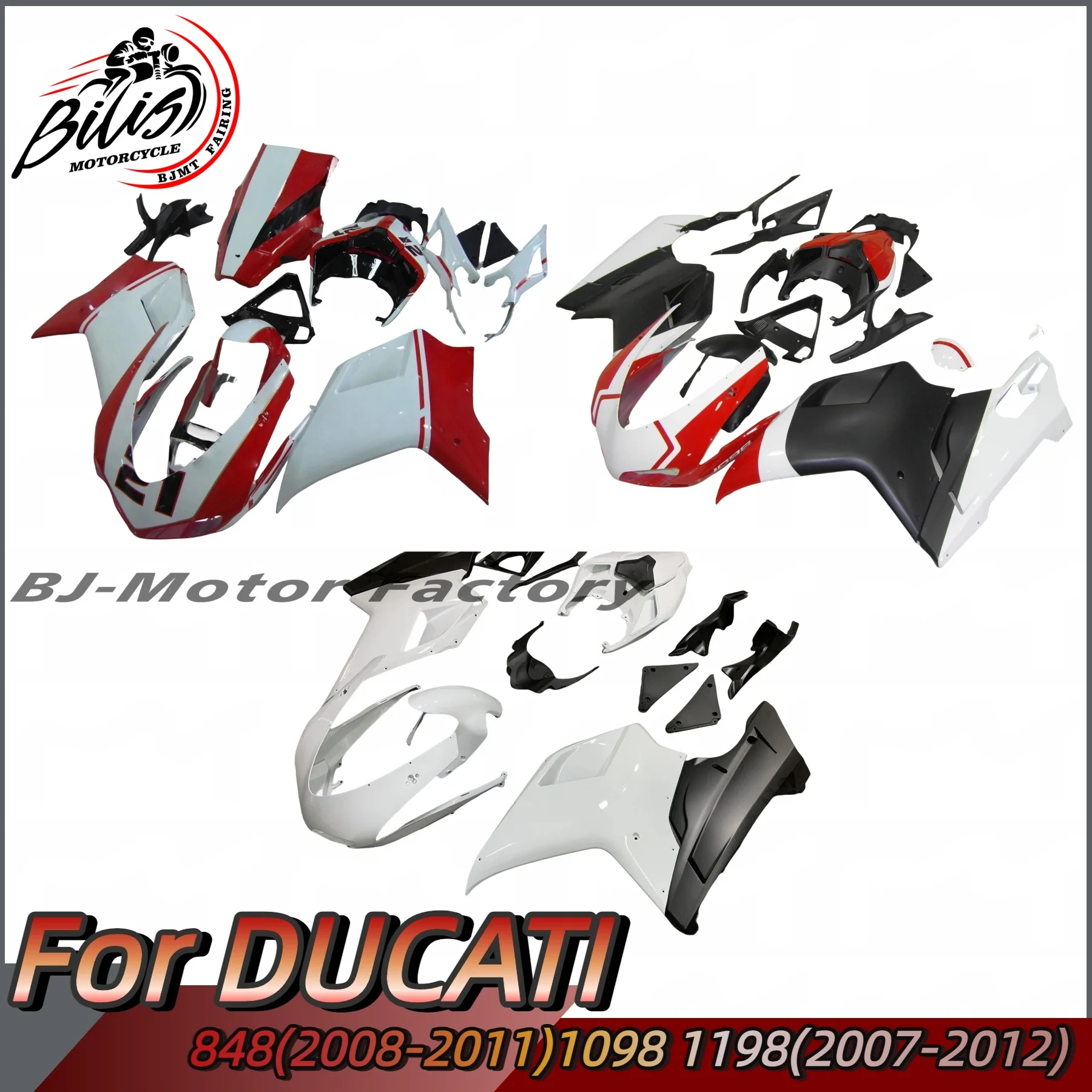 

Perfect fit Fairing Kit for DUCATI 848 2008-2011 1098 1098S 1198 2007-2012 Aftermaket Motorbike Bodywork Fairings Cowling