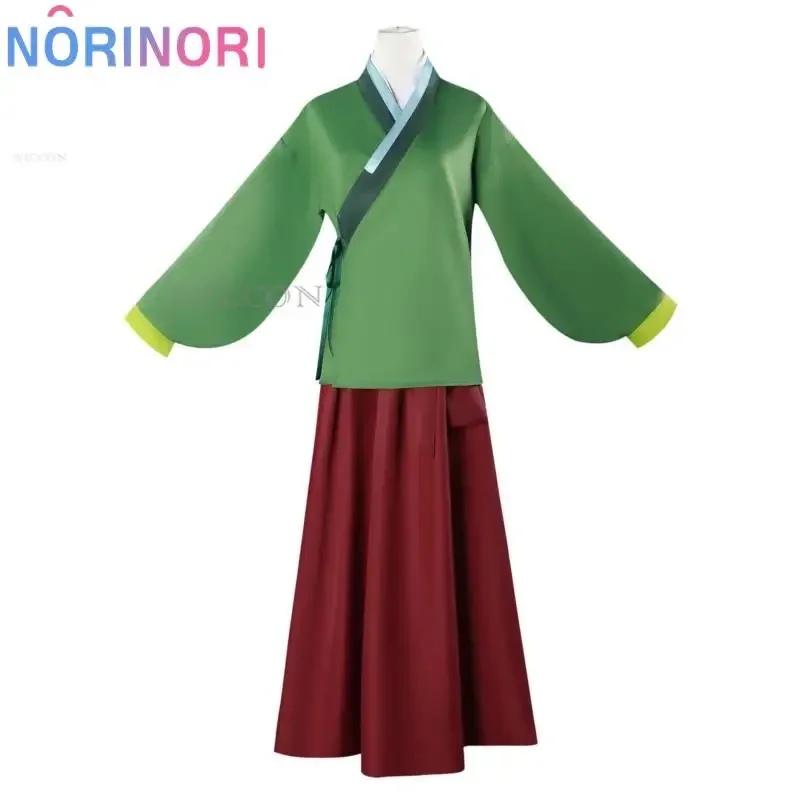 Maomao วิกชุดคอสเพลย์ผู้หญิงอนิเมะเรื่อง Othecary Diaries กิ๊บติดผมสีเขียวกระโปรงชุดเดรส kusuriya NO hitorigoto สำหรับผู้หญิง