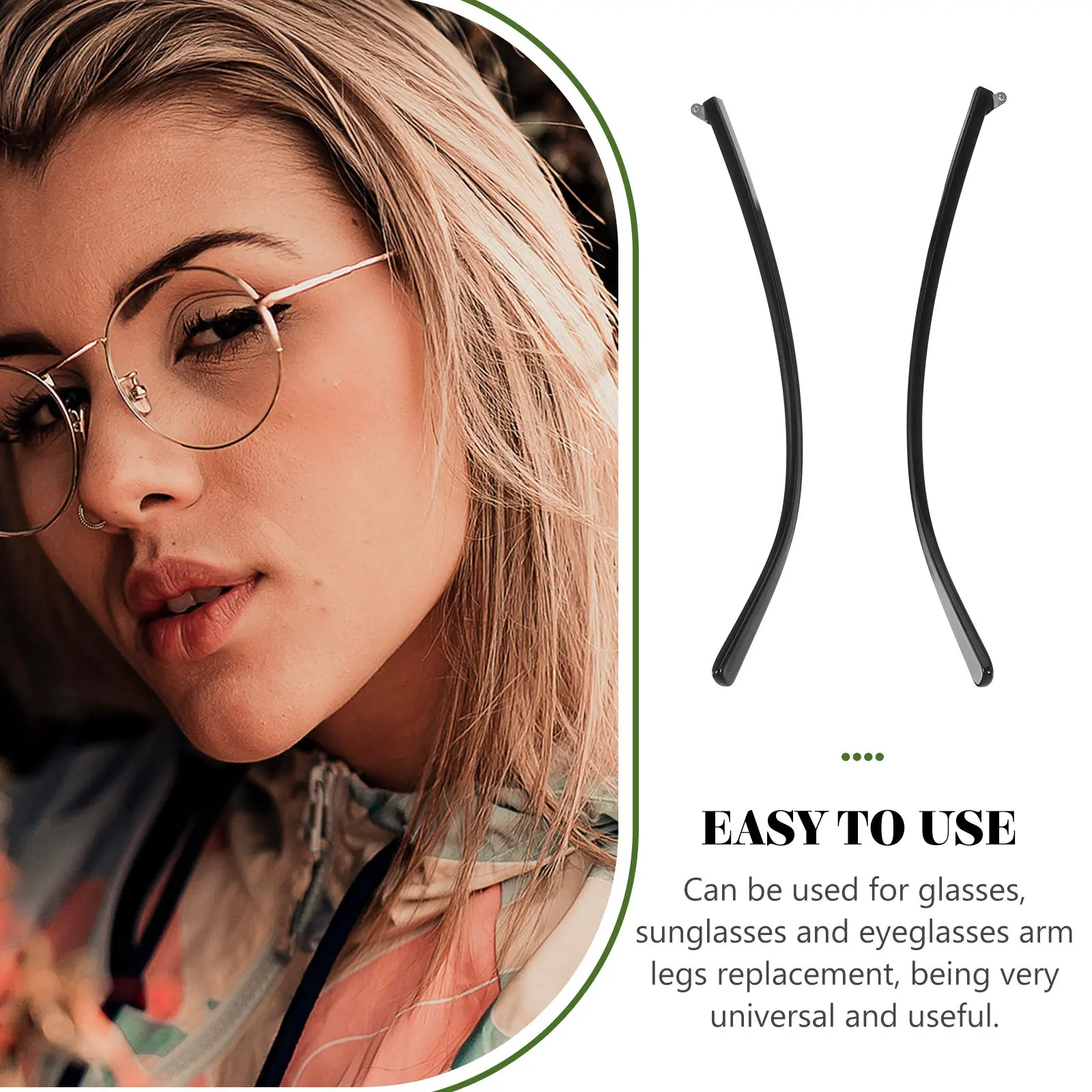 1Pair Metal Eyeglasses Replacement Temple Arms Legs for Glasses Sunglasses Repair Kit Easy Install Collision