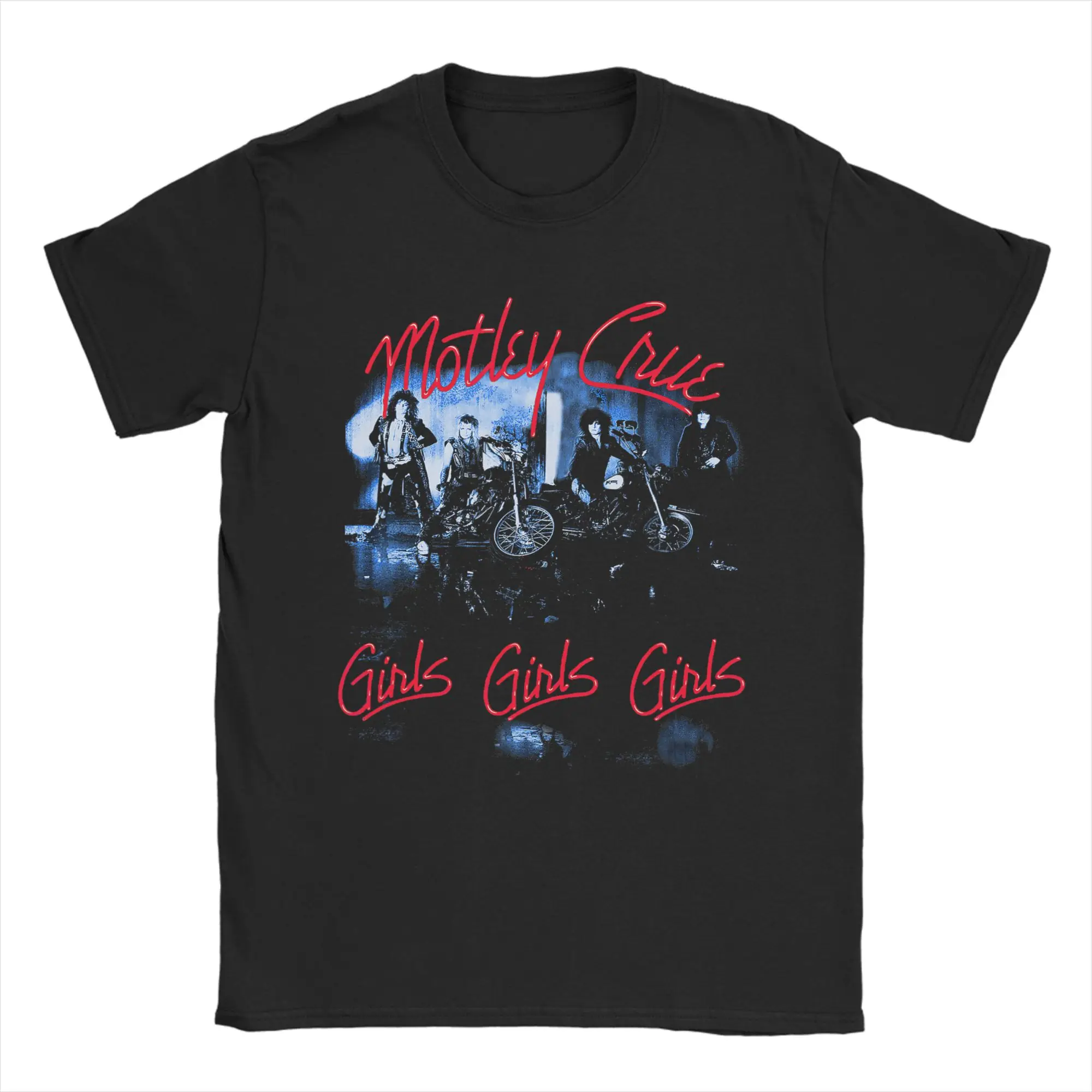 Fit Motley Crue Graphic T Shirt Summer  Popular T Shirts Mens 100 Cotton O-Neck 4XL 5XL 6XL Clothes Short Sleeves Vintage Tshirt
