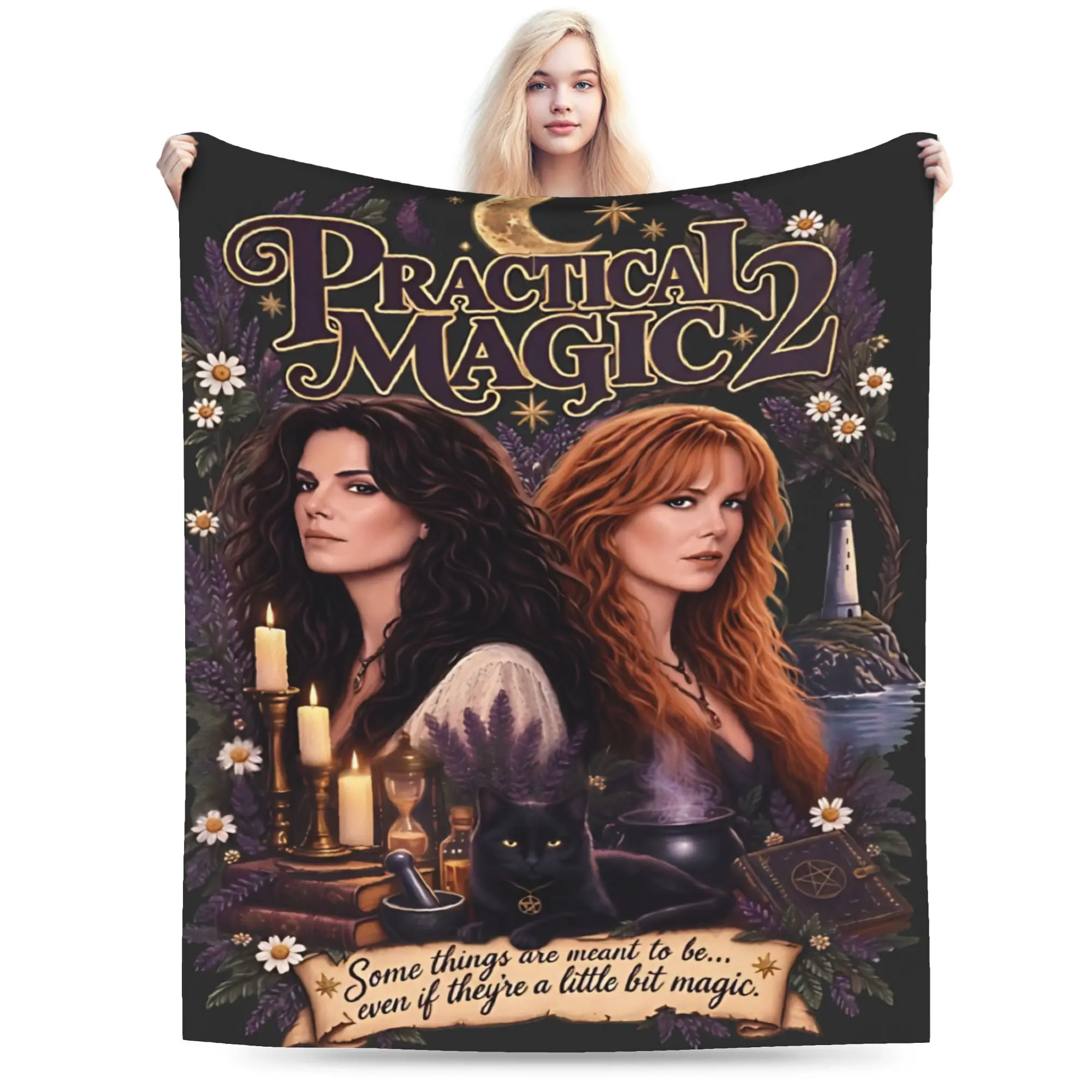 Practical Magic 2 Witchy Gothic Fantasy Occult Black Cat Merch Blankets Super Soft Fleece  Throw Blanket Relax Quilt