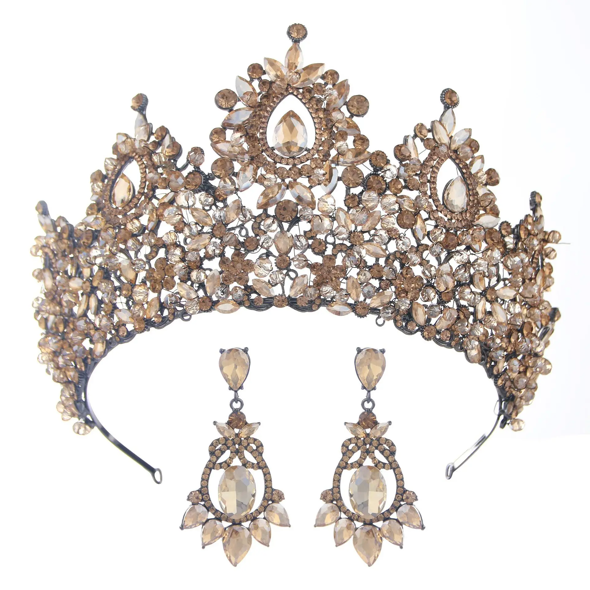 Queen Red Crystal Bridal  Women\'s Purple Luxury Pageant Crown Wedding Hair Accessories