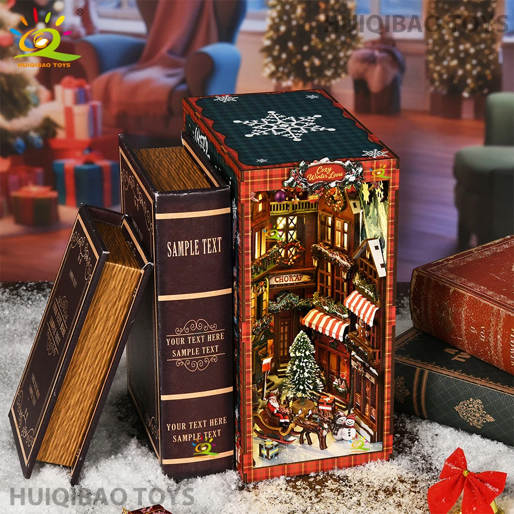 

HUIQIBAO Christmas Corner Store DIY Desktop Building Scene Adult 3D Vintage Puzzle Shelf Insert Collectible Decoration Toys