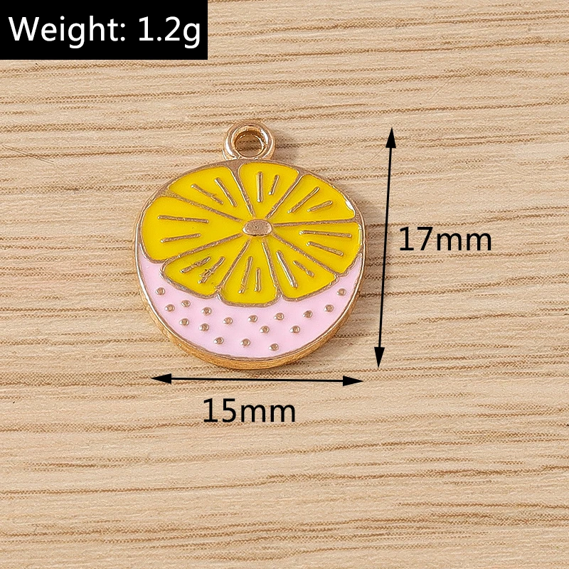 10 Stück niedliche, gemischte Emaille-Anhänger in Form von Orangen und Pilzen zum Basteln von Ohrringen, Halsketten, Armbändern und anderen DIY-Schmuckstücken. – Detail 13