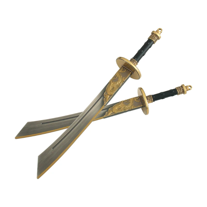 22cm/8.66in onde ventos conhecem armas de espada antiga sem concurso faca dupla modelo liga brinquedo espada decoração coleção metal menino