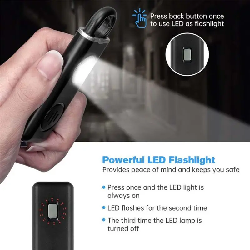 Stable-Original Personal Protection Siren For Everyone - 130Db Siren Strobe And Key Chain AF2004 Anti Robbery Call For Help